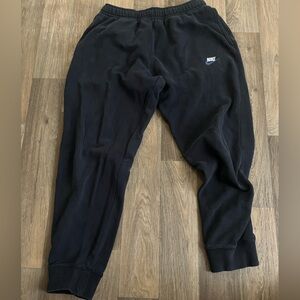Nike Black Men's Joggers with White Swoosh Embroidery
